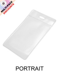 Clear ID Vinyl Pouch Card Badge Pass Wallet Visitor Holder & Metal Clasp Clip