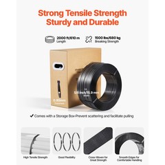 Uimoso PET Strapping Kit with 2000ft Band, 600 Seals, and 200 Edge Protectors