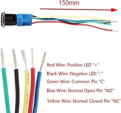 16mm 12V 3A Car Purple LED Light Power Metal Push Button Toggle Switch Purple