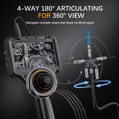 Borescope Inspection Camera 0.25in 5.0FT HD Monitor 360 Articulating ZORLET
