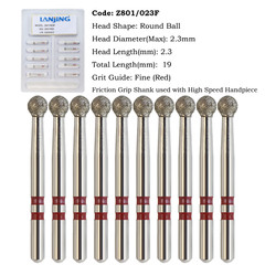 Zirconia Diamond Burs Egg Football 368 Ball Round End Taper 850 FG High Speed
