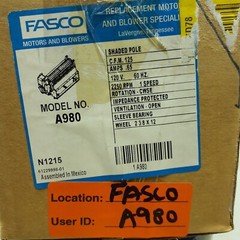Fasco A980 Rectangular Oem Blower 2250 Rpm 1 Phase Direct Drive Steel 1 Speed