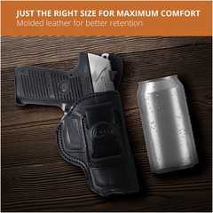 Black Leather Inside The Waistband Holster. Right Hand IWB Concealed Gun Hols…