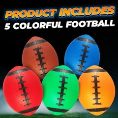 6-Inch Mini Footballs for Kids (Pack 6-Inch, Red, Blue, Green, Orange, Brown