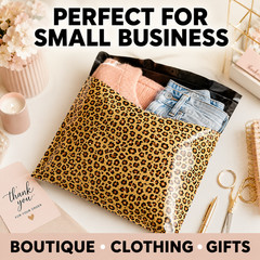 Leopard Poly Mailers 10×13 Designer Shipping Bags Self Seal Cute