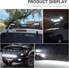 2pcs 27W LED Work Lights Flood Beam Universal fit Tractor Suv Atv Rectangle