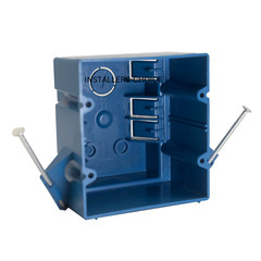 5 pcs 2-Gang 32 Cu In New Work ETL Nail on Electrical Switch & Outlet Box Blue