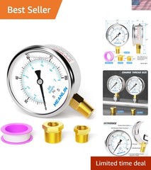 0~100Psi Stainless Steel 1/4″ NPT 2.5″ FACE DIAL Liquid Filled Pressure Gauge…