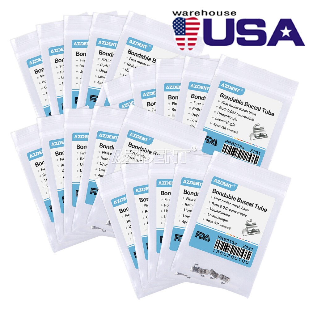 AZDENT Dental Orthodontic Convertible Bondable Buccal Tube ROTH .022″ 1st Molar
