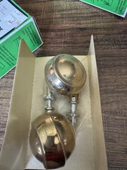 VTG SEARS 2 1/2″ DIAMETER BALL CASTERS LOT OF 2 Stem Type Polished Brass Boxes 2