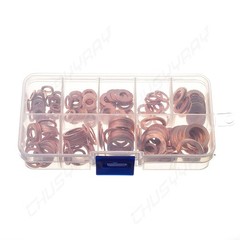 200Pcs Copper Diesel Injector Washers Fuel Set Seal Rings Assortment Kit