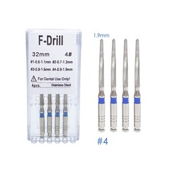 4/pk Dental Endodontic Endo Root Canal Fiber Post Drills 1.1mm 1.3mm 1.6mm 1.9mm