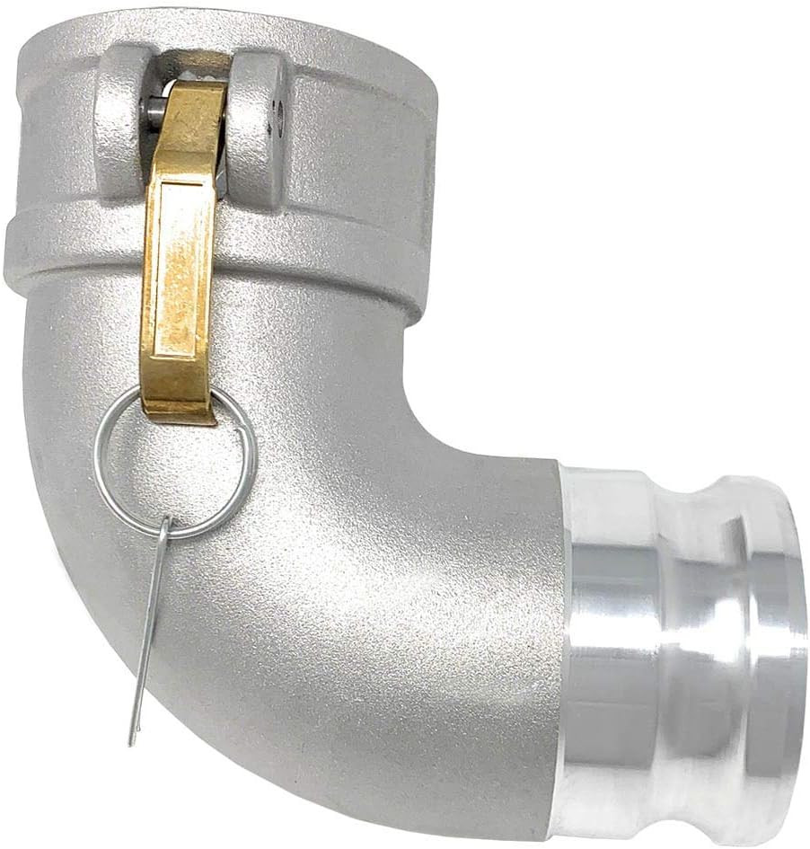 3″ Aluminum Type DA Camlock 90° Elbow Female x Male Cam & Groove 125 PSI NEW