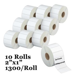 10 Rolls 2″x1″ Direct Thermal UPC Barcode FBA Labels 1300/Roll for Zebra & Rollo