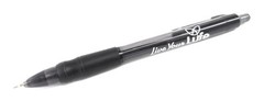20 Misprint Click Pens MAXGLIDE Hub Pen Lot BLACK Thick Rubber Grip BLUE INK