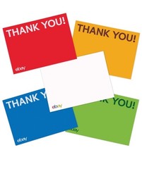 eBay Thank You Cards – Red, Blue, Green and Yellow 5.5” x 4”