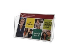 7.5″W Oversized Postcard Rack Open Back Brochure Display Holder