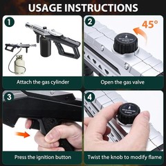 Muphop Powerful Propane Torch Gun, Flamethrower Gun with Silver and Black