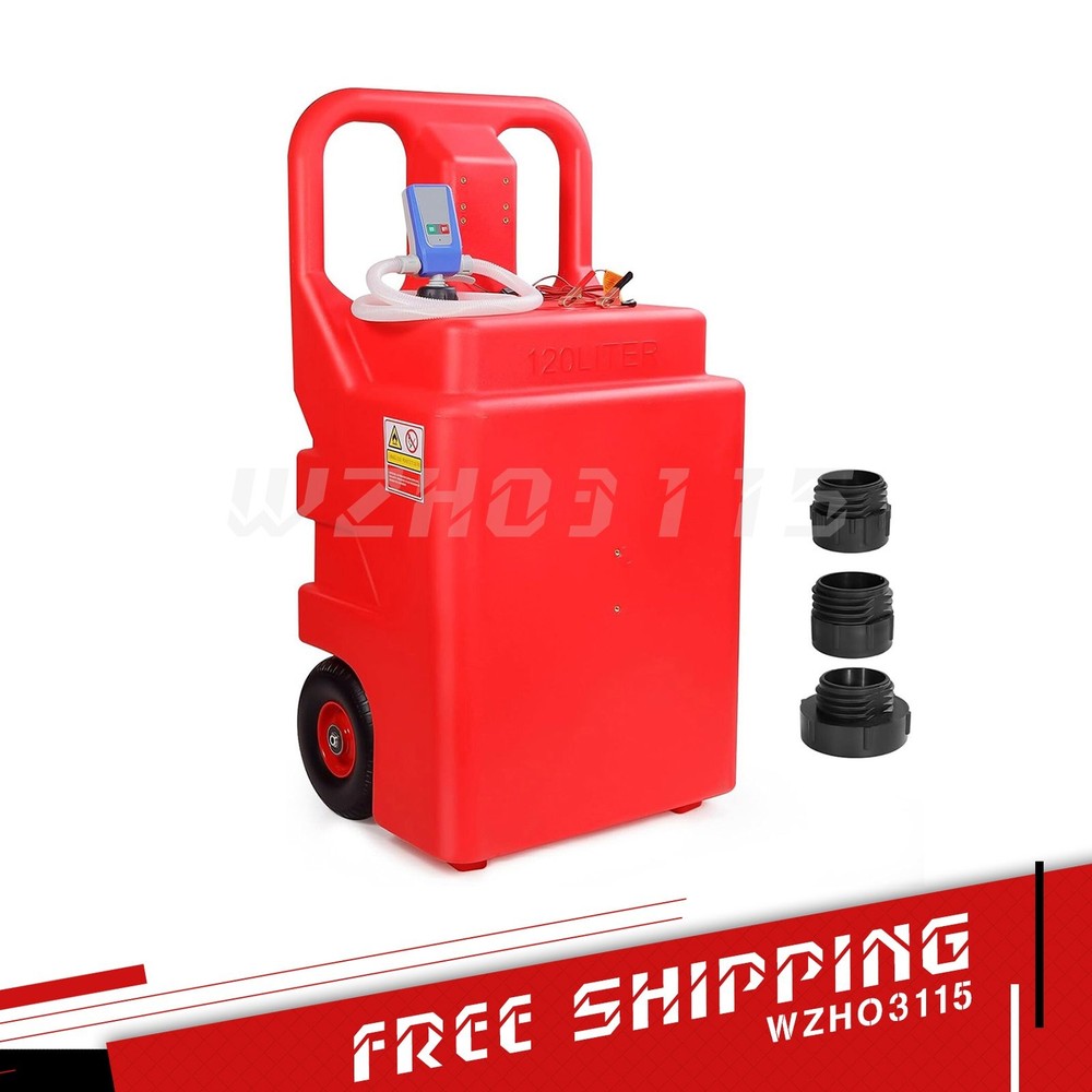 32 Gallon (120L) Portable Fuel Tank w/ Automatic Fuel Transfer Pump Auto-Stop