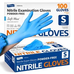 Supmedic Medical Nitrile Exam Gloves, Latex-Free, Small, Blue (Small)