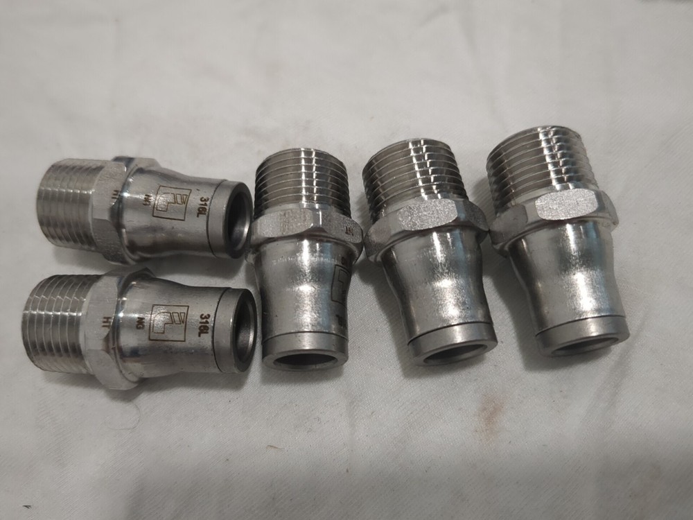 parker 5pc Push-to-Connect Tube Connector, 3/8" OD 3805 60 18