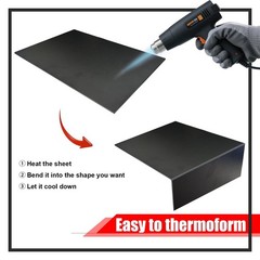 ABS Plastic Sheet 1/8 Inch Thick, 2 Pack 8″ x 12″ x 3mm Black Moldable Thermopla