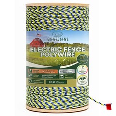 9-Strand Electric Fence Polywire 1640 ft, Tinned Copper & Stainless Steel, 0….