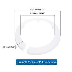 5PCS Flange Pipe Cover Decor for 4.5in/115mm Pipe Cover Decor, White