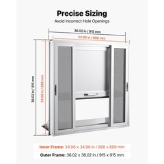 Uimoso 36×36 in Aluminum Alloy Concession Window with Folding Shelf