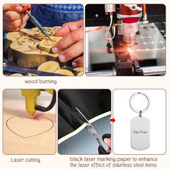 122 Pcs Laser Engraving Keychain Blanks in Wood, Metal, Acrylic, and More