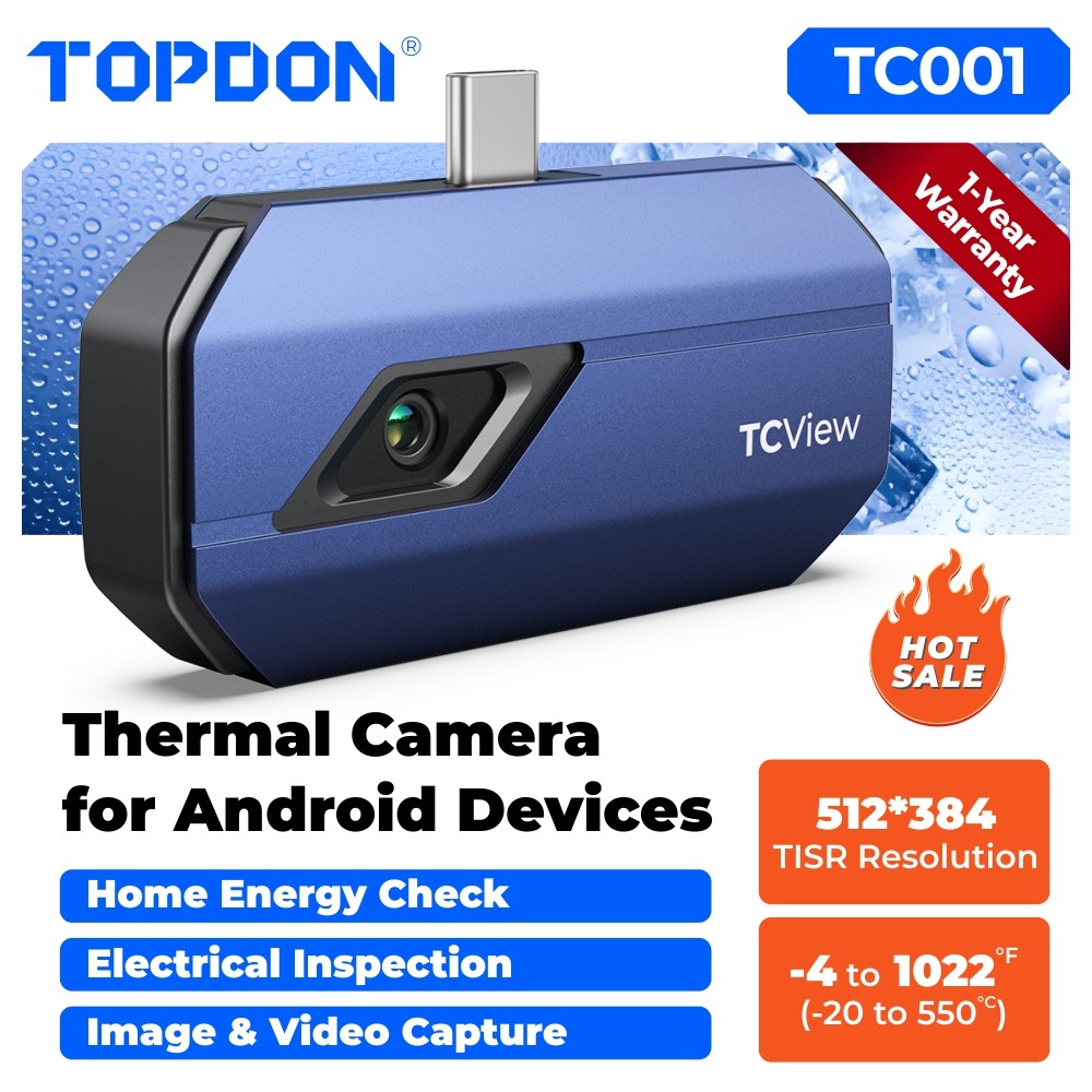 2026 TOPDON TC001 Portable Thermal Camera for Android USB-C Phones & PC 256×192