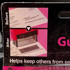 Kespon Plus Guard Your ID Stamp Large Pink Black Ink Brand New Vintage 1980s