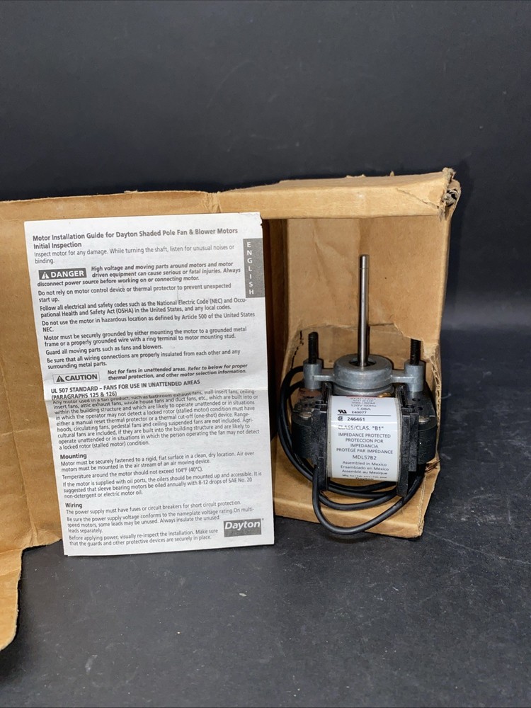 Dayton 4M078D Fan and Blower Motor 1/150HP 3000RPM 120V 60Hz CWSE Z3