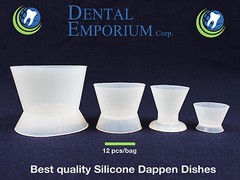 DENTAL LAB FLEXIBLE SILICONE DAPPEN DISH MIXING BOWL CUP 30ml LARGE 12pc Per Box
