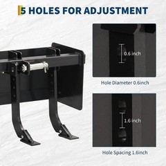 Box Blade for Tractor 3 Point Hitch Box Scraper Attachment w/6 Scarifier Shanks