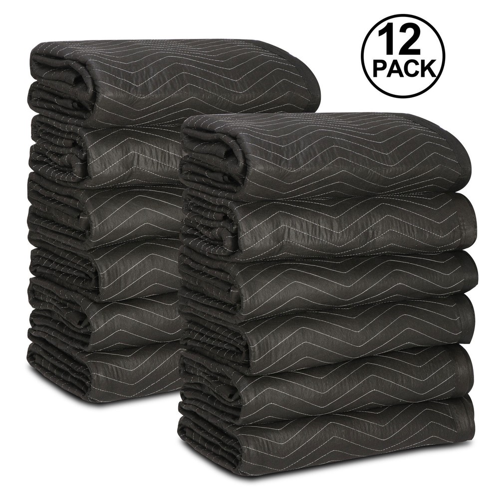 12 Packing Heavy Duty Moving Blankets 80″ x72″(65lb/dz) Furniture Shipping Pads