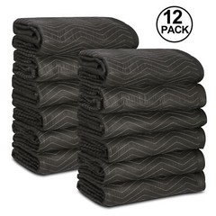 12 Packing Heavy Duty Moving Blankets 80″ x72″(65lb/dz) Furniture Shipping Pads