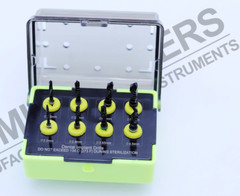 German Dental Implant Drills Kit 8 Pcs Set Titanium Coated Black Surgical Tools