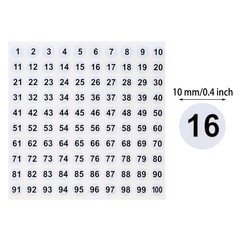 Mini Skater 25 Sheets 1 to 100 Vinyl Consecutive Number Stickers Small Round Inv