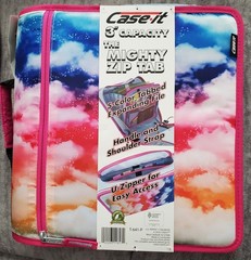Case-it 3″ Printed Nylon Ring Binder with Pockets – RAINBOW CLOUDS