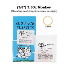 5000 Pcs Dental Ortho Elastics Rubber Bands 3.5 OZ Light Zoo Pack Latex Braces
