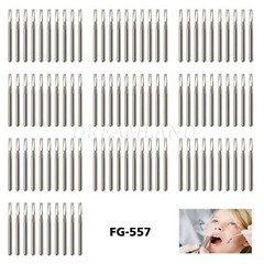 100pcs Dental Carbide Burs FG557 1.6mm for High Speed Handpiece 10 packs