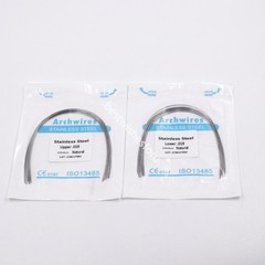 10 Packs Dental Stainless Steel Arch Wires Natural Upper Lower Round 100 Pcs