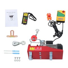 1320lbs Electric Hoist Crane Winch w/ 328ft Wireless & 14ft Wired Remote 1150W