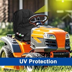 Large Riding Mower Seat Cover with Beverage Pockets – Black Oxford Fabric