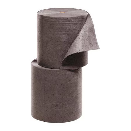 Pig Mat246 Sorbent Roll, 40 Gal, 15 In X 300 Ft, Universal, Gray, 2 Pk