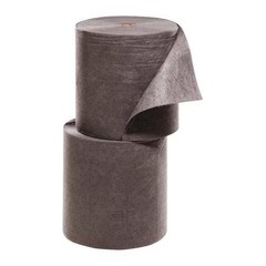 Pig Mat246 Sorbent Roll, 40 Gal, 15 In X 300 Ft, Universal, Gray, 2 Pk