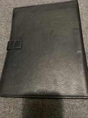 Shinola Lux Leather (Black) Notebook/Portfolio, Magnetic Closure, Pen Loop