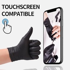 1000PCS Medical Black Nitrile Exam Gloves-Latex & Powder-Free,FDA 501K Available