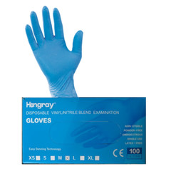 2 BOX HONGRAY Blue Examination Gloves Nitrile Vinyl Blend Box of 100 Medium